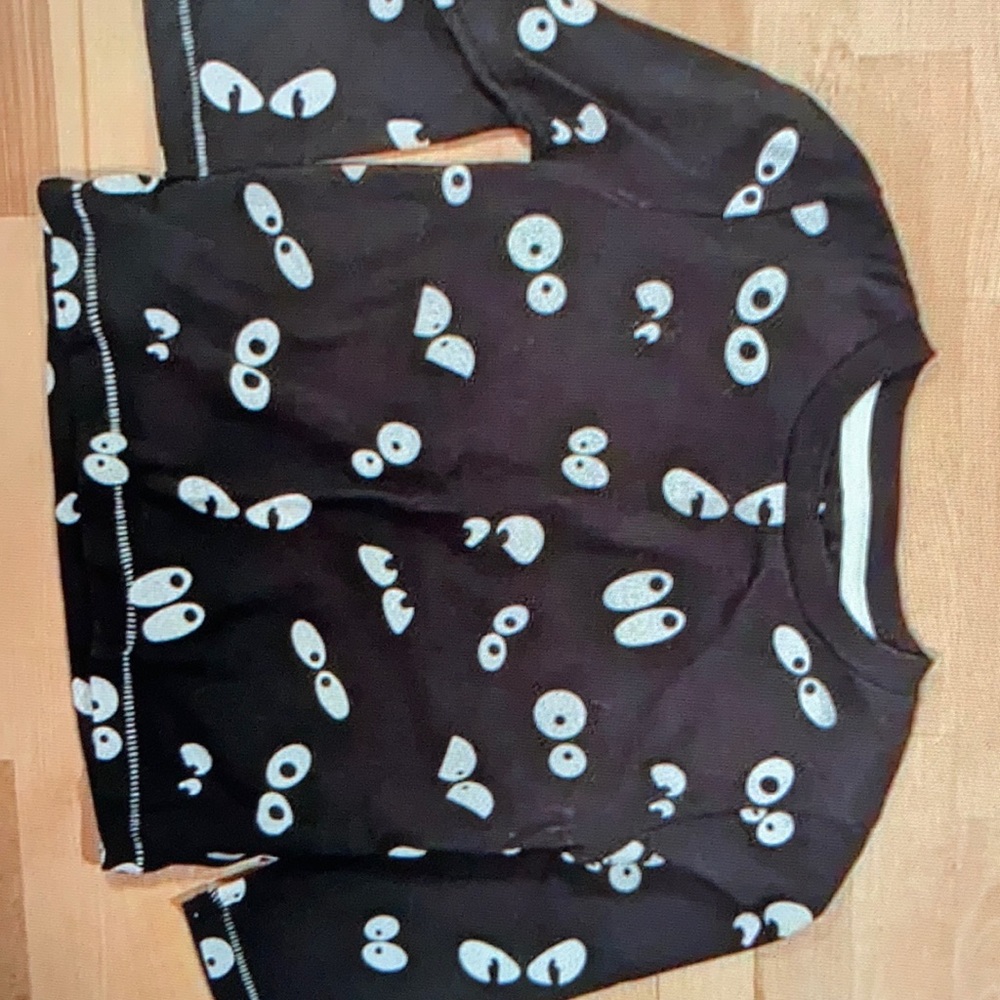 Halloween Eyes Black Long Sleeve Shirt 24 Months